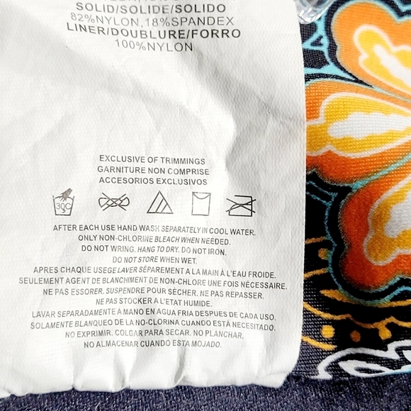 fit 4 u Swimwear Jacket Built in Bra Tropical Floral Print Long Sleeve Size 14 - Picture 8 of 11